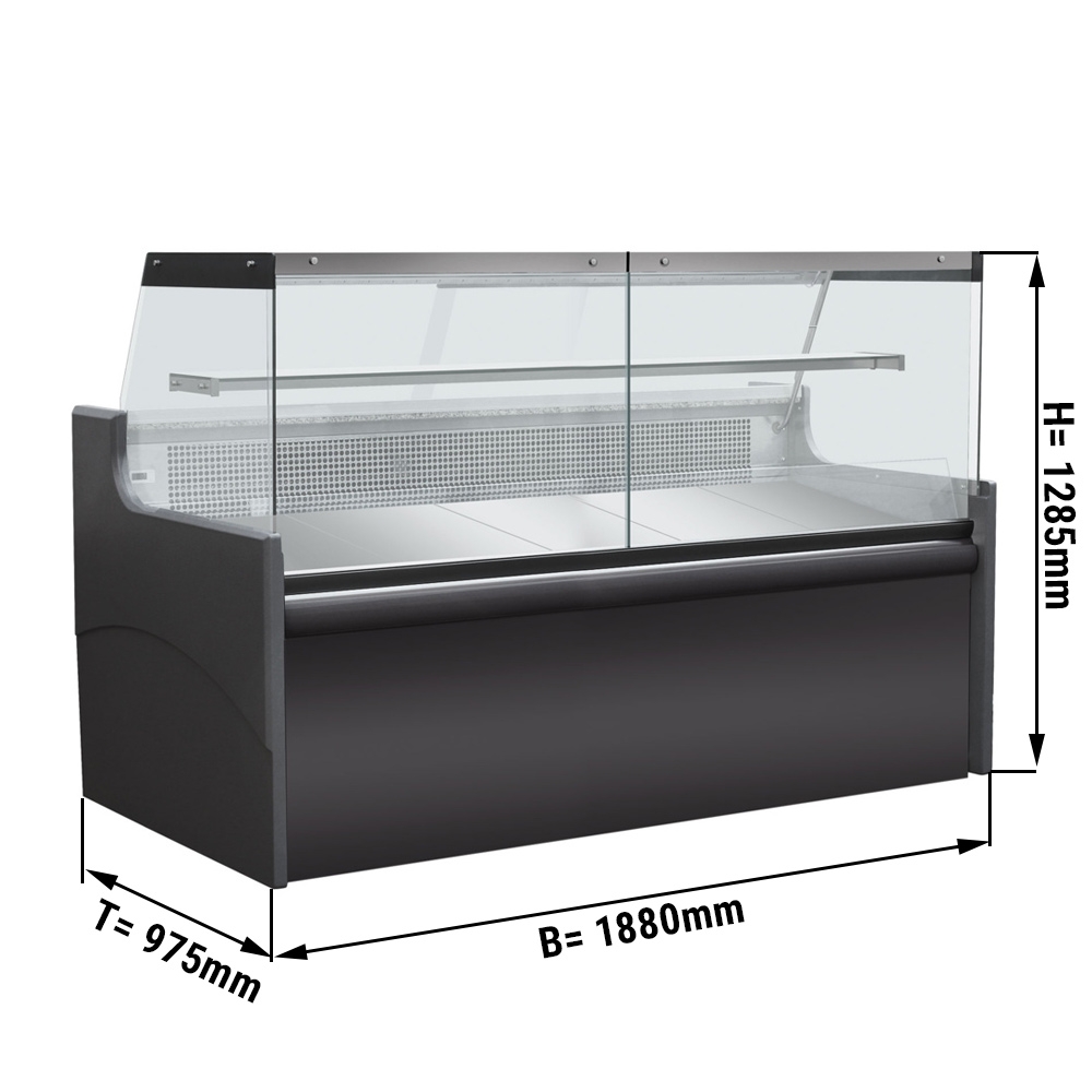 Refrigerated display cabinets for meat - 1,88 m - 580 litres - black