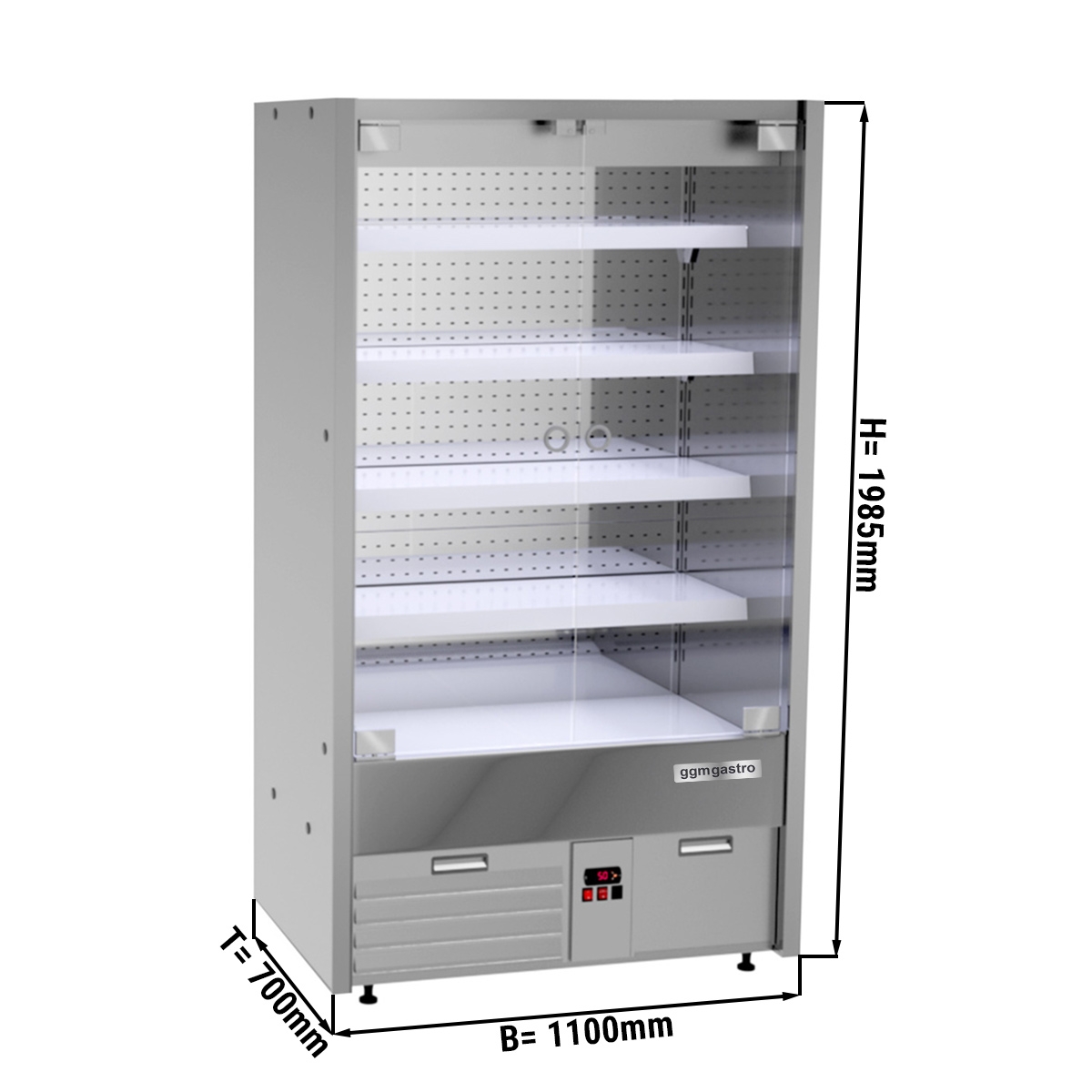 Wall cooling shelf - 1.1 x 0.7 m - with 4 shelves