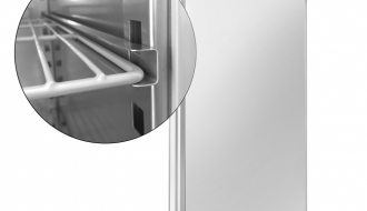 Kühlschrank - 0,7 x 0,81 m - mit 1 Edelstahlhalbtür
