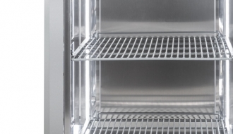 Kühlschrank - 1,4 x 0,81 m - mit 4 Edelstahlhalbtüren