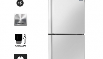 Kühlschrank - 0,7 x 0,81 m - mit 2 Edelstahlhalbtüren