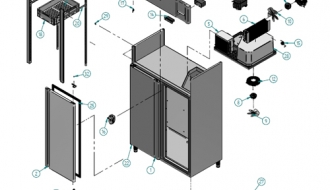 Fish refrigerator (EN 60x40) - with 2 doors