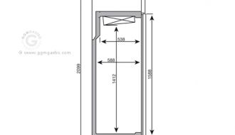 Refrigerator (GN 1/1) - with 2 glass doors