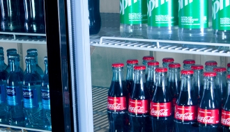 Beverage refrigerators/ cooler  1,29 x 0,76 m - with 2 glasssliding doors