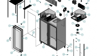 Freezer (GN 2/1) - with 2 glass doors