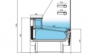 Square cake counter 1,93 m / 0,98 m