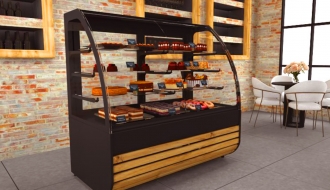 Kuchenvitrine - 1,34 x 0,82 m - mit 3 Glasablagen