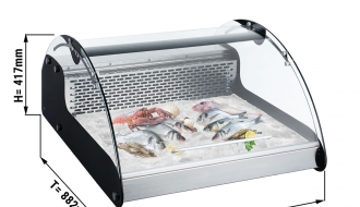 Table refrigerated display cabinet for fish