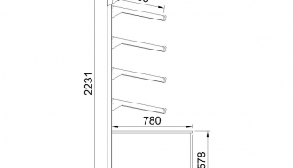 Brotregal - 1,2 x 0,7 m - mit 4 Ablagen - inkl. Beleuchtung