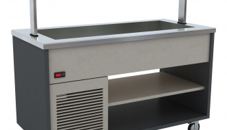 Cold buffet counter - 1.6 x 0.8 m - 4x GN 1/1 | Cooling tub | Island buffet | Serving counter | Sales counter | Salad bar | Salad cabinet | Refrigerated counter