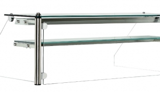 Glass showcase with 1 shelf - 1.25 m