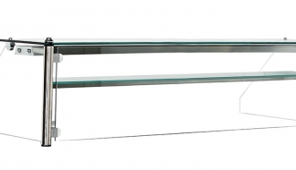 Glass showcase with 1 shelf - 1.5 m