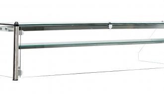 Glass showcase with 1 shelf - 2.0 m