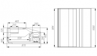 Warmhaltevitrine - 1,0 x 0,88 m