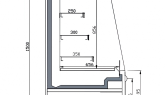 Wandkühlregal 1,33 x 0,88 m - 401 Liter