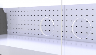 Wall cooling shelf - 2.0 x 0.85 m - black - with 4 shelves