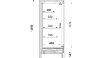 Wall cooling shelf - 1.1 x 0.7 m - with 4 shelves