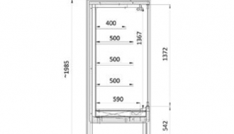 Wall cooling shelf - 2.0 x 0.85 m - with 4 shelves