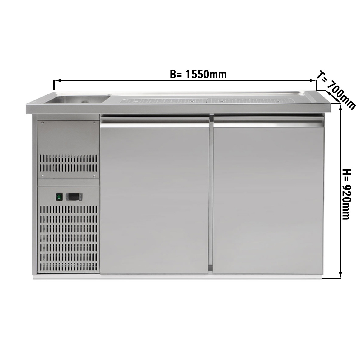 Beer counter 1,5 x 0,7 m - with 2 doors