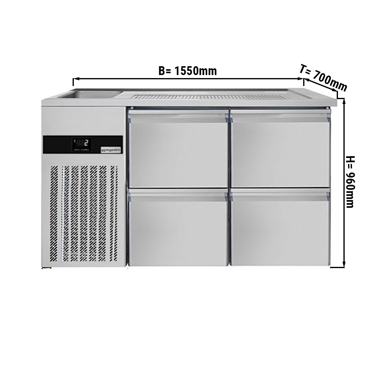 Beer counter floor unit 1,55 x 0,7 m