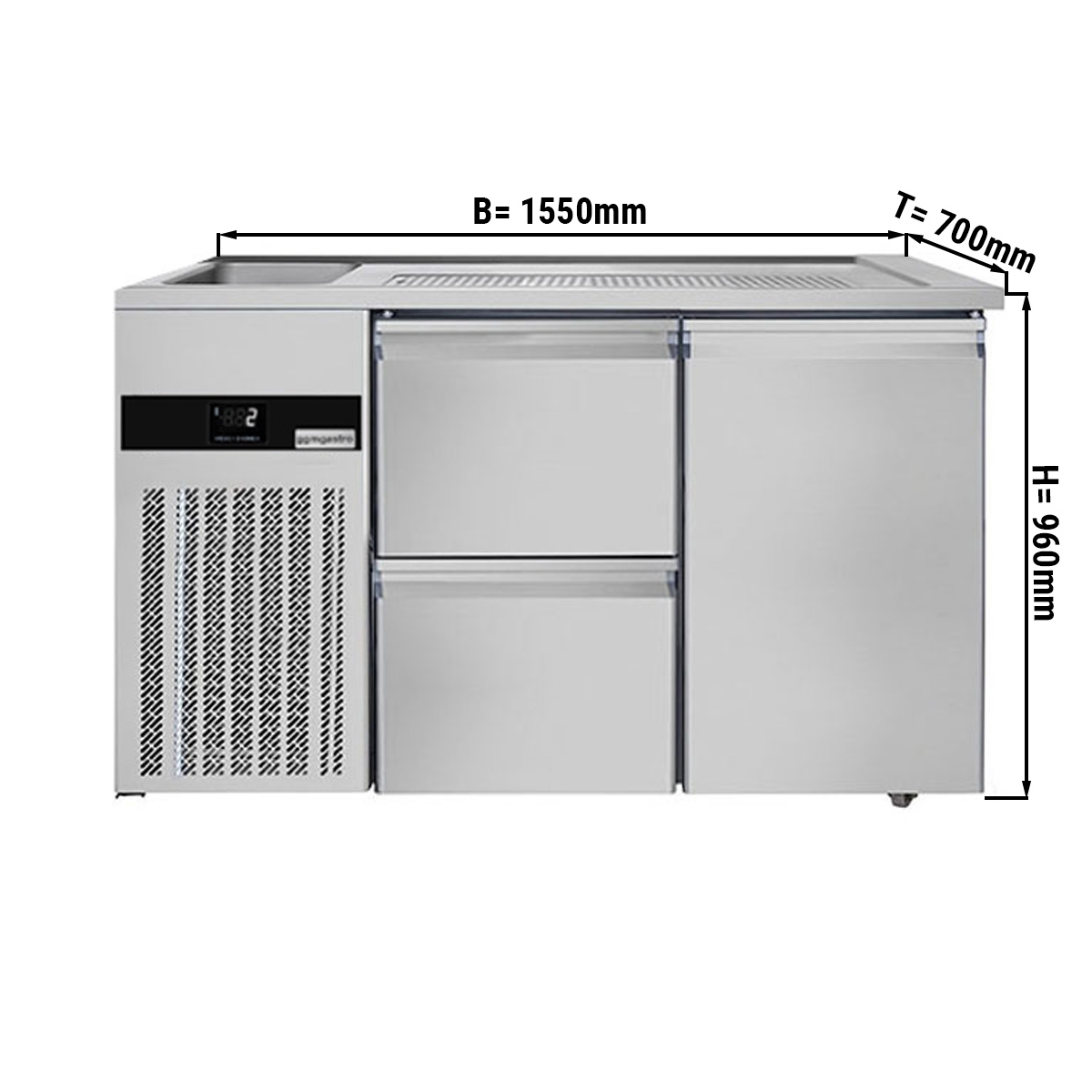 Beer counter floor unit 1,55 x 0,7 m