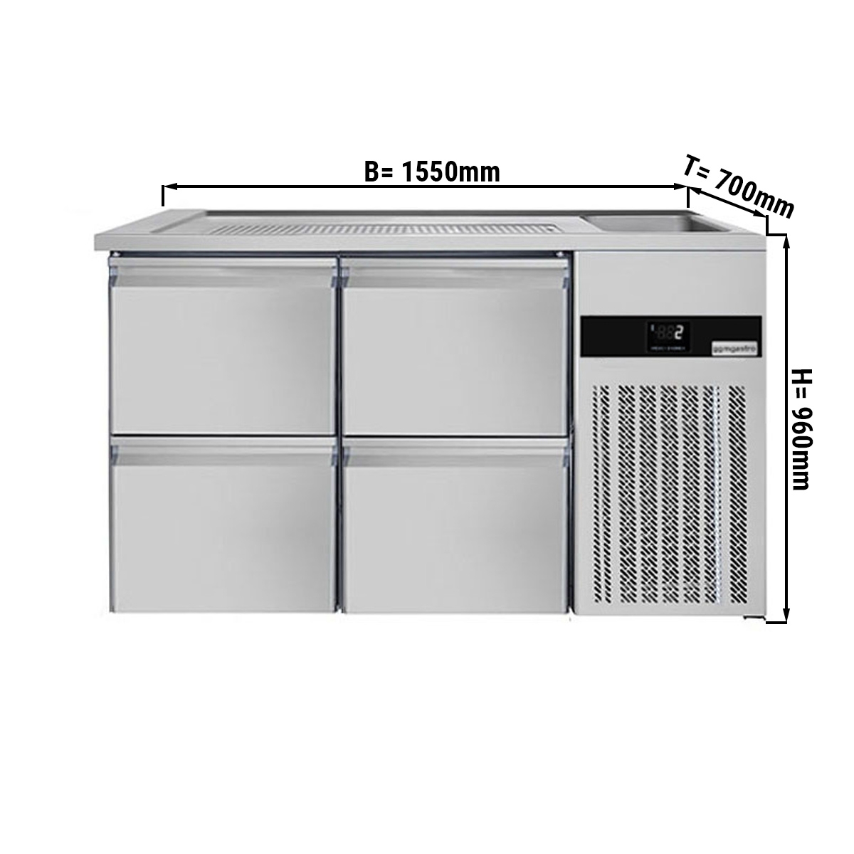 Beer counter floor unit 1,55 x 0,7 m
