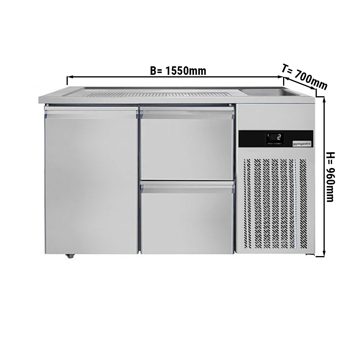 Beer counter floor unit 1,55 x 0,7 m