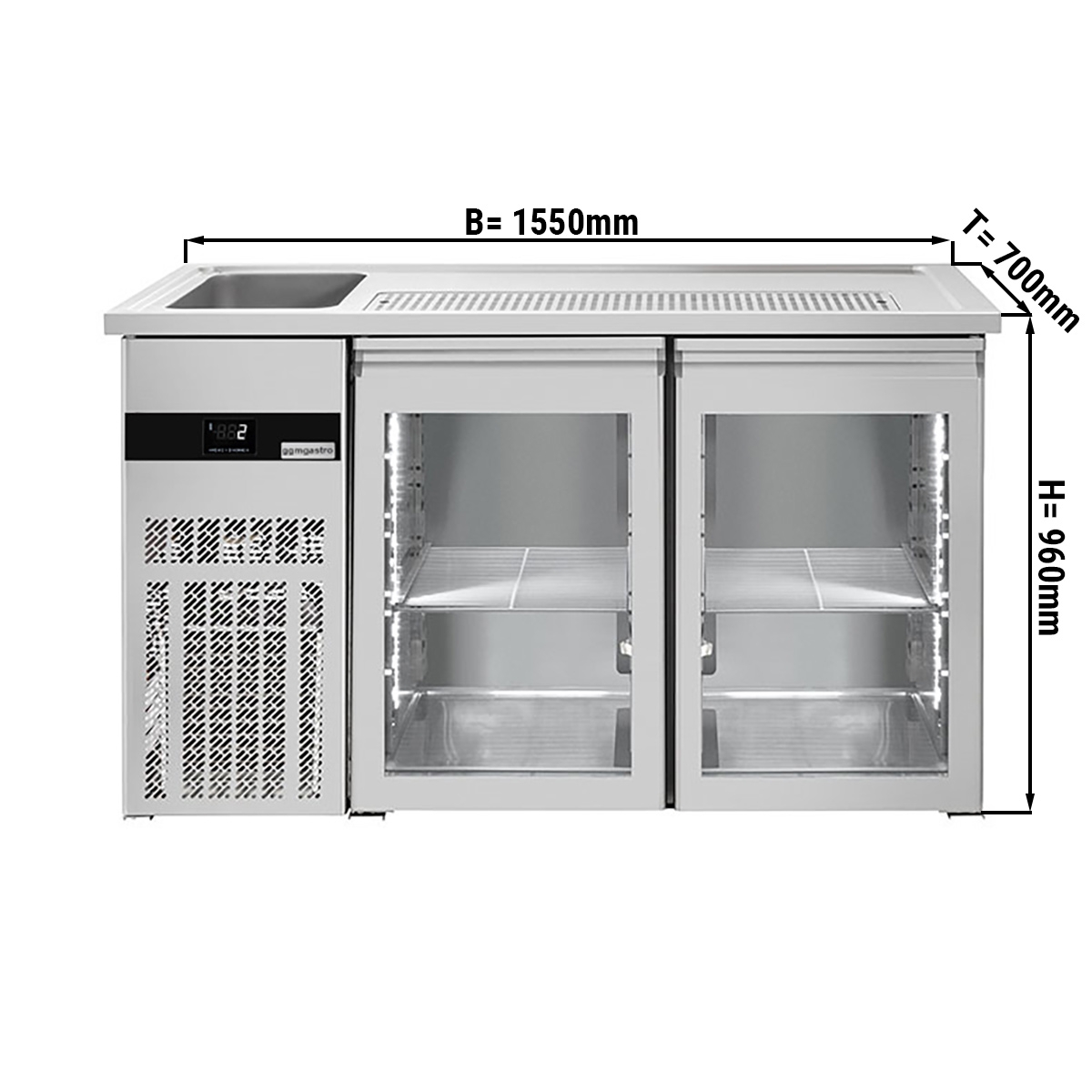 Beer counter floor unit 1,55 x 0,7 m