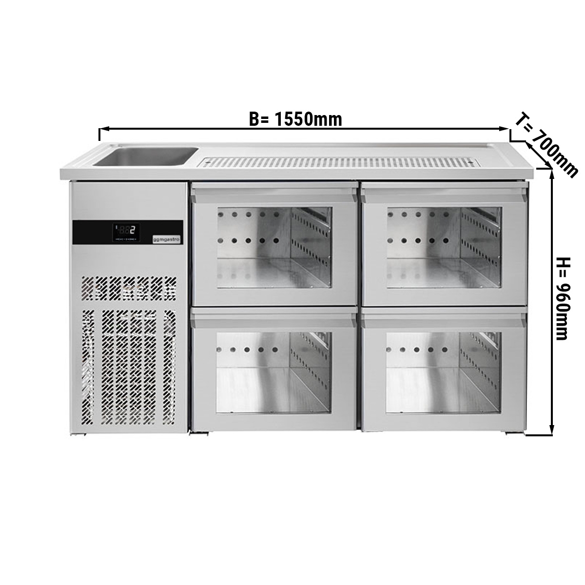 Beer counter floor unit 1,55 x 0,7 m