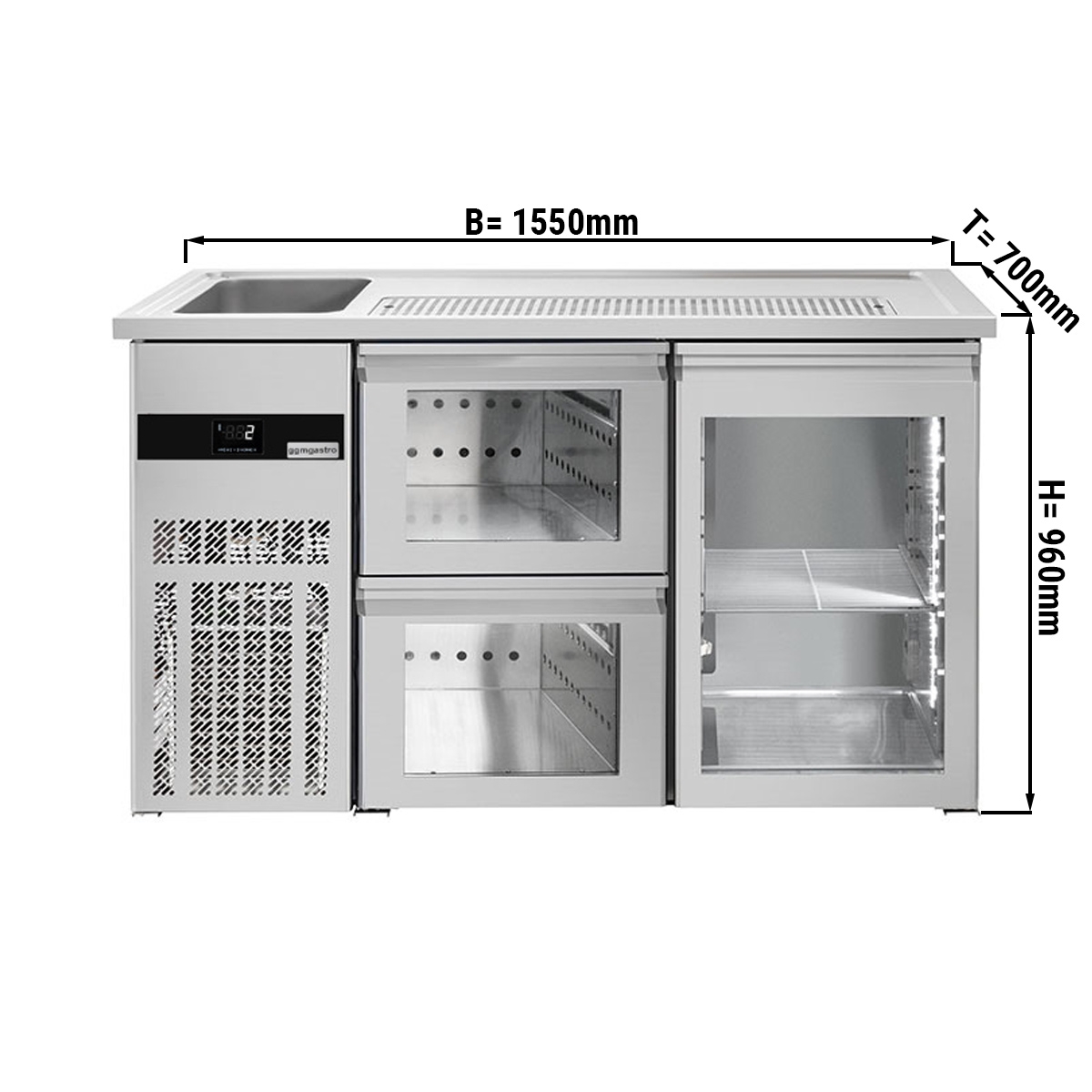 Beer counter floor unit 1,55 x 0,7 m