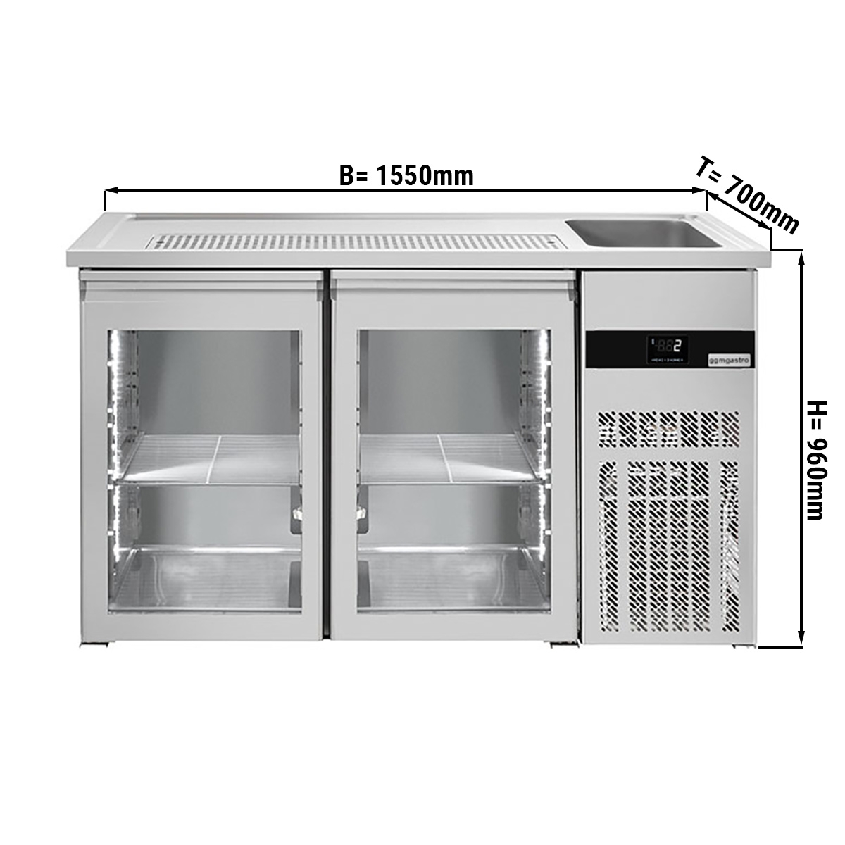 Beer counter floor unit 1,55 x 0,7 m