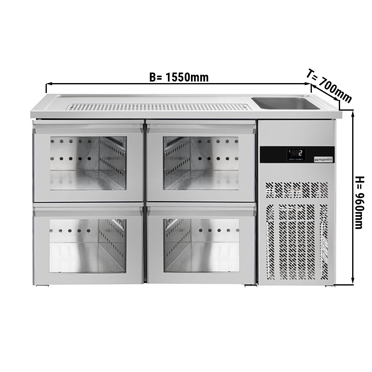 Beer counter floor unit 1,55 x 0,7 m