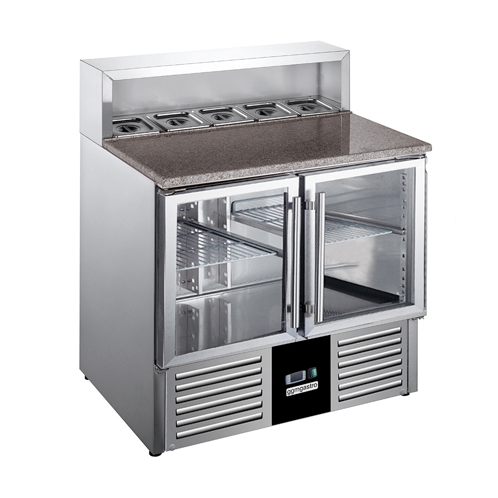 Saladete / Refrigerated Pizza fridge PREMIUM - 0,9 x 0,7 m - 2 glass doors