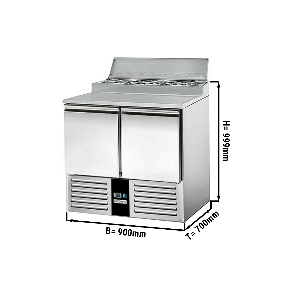 Saladette / Zubereitungstisch PREMIUM - 0,9 x 0,7 m - mit 2 Türen