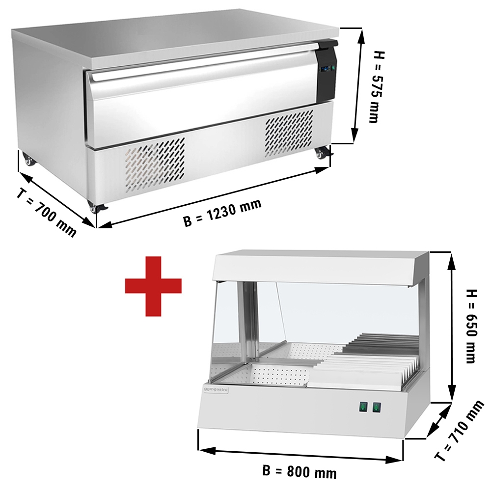 Freezer drawer cabinet with 1 drawer - 1.23 m - 113 liters - including french fries