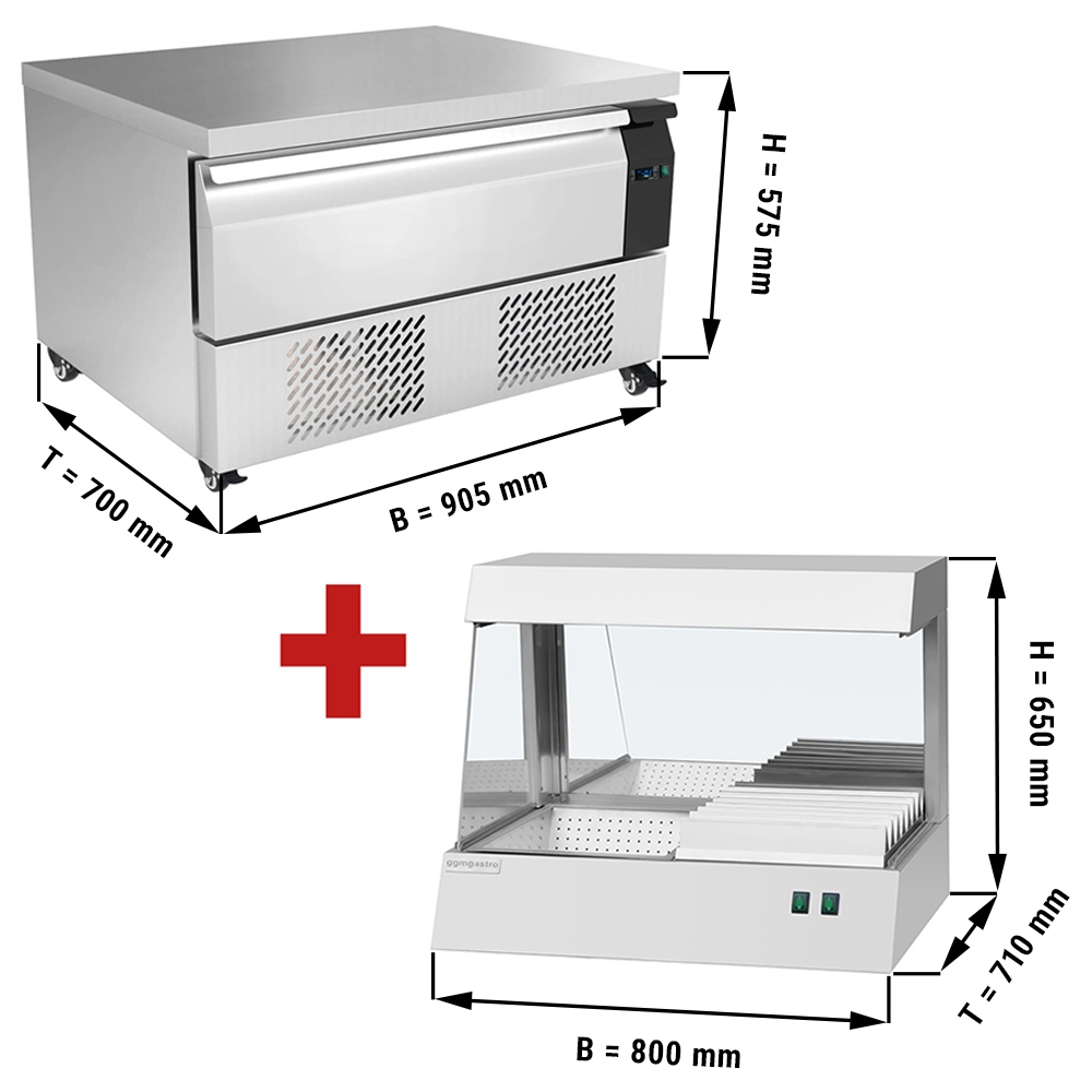 Freezer drawer cabinet with 1 drawer - 0.9 m - 76 liters - including french fries