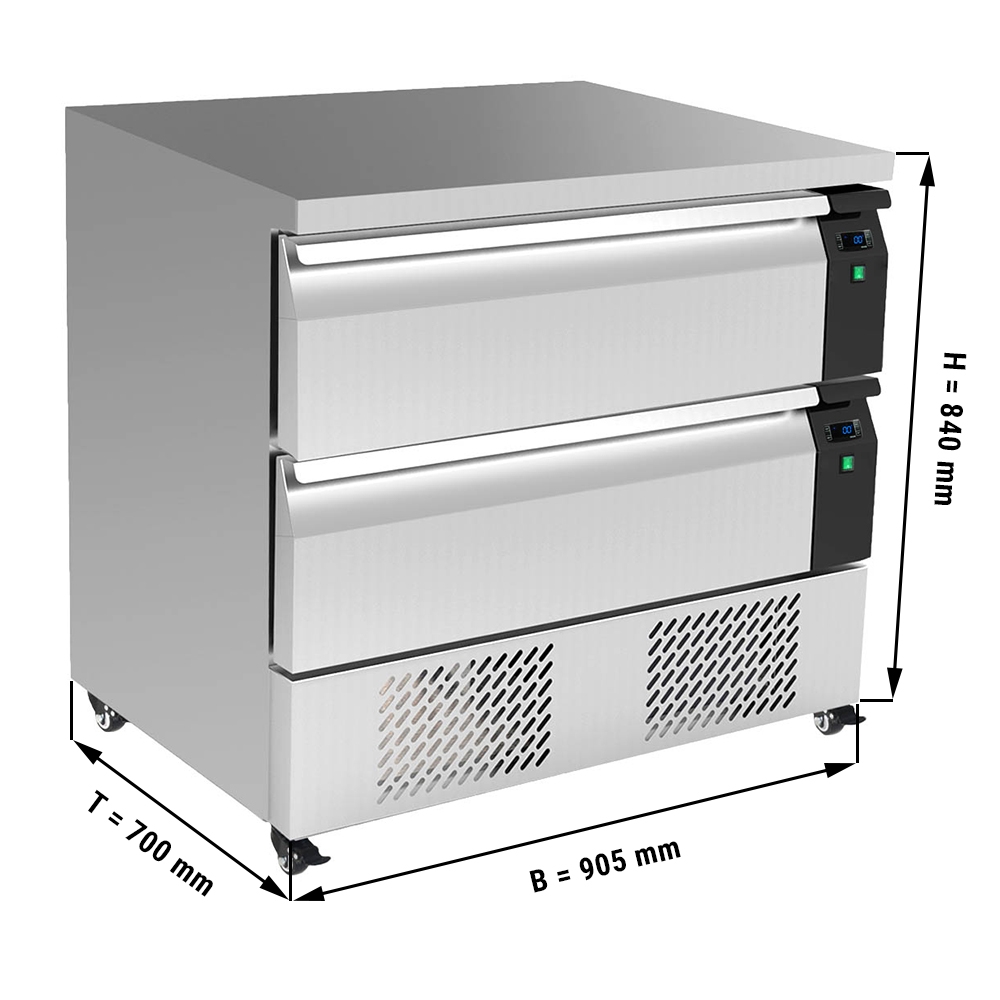 Deep freeze drawer cabinet with 2 drawers - 0.9 m - for GN 2/1 - 153 litres
