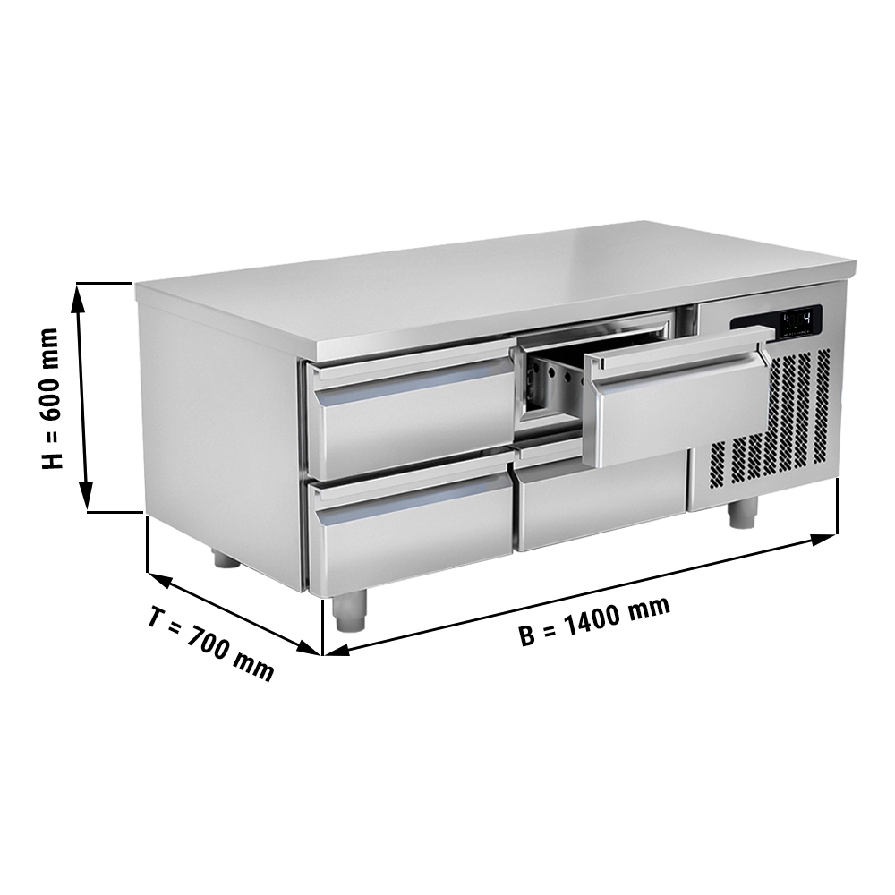 Refrigerated substructure (GN) with 4 drawers 1/2