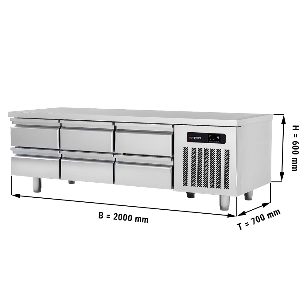 Refrigerated substructure (GN) with 6 drawers 1/2