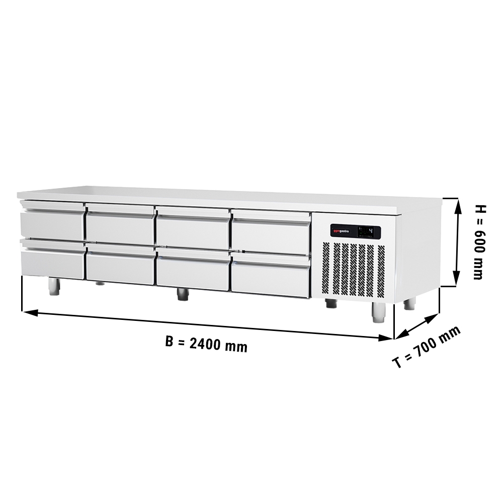 Refrigerated substructure (GN) with 8 drawers 1/2