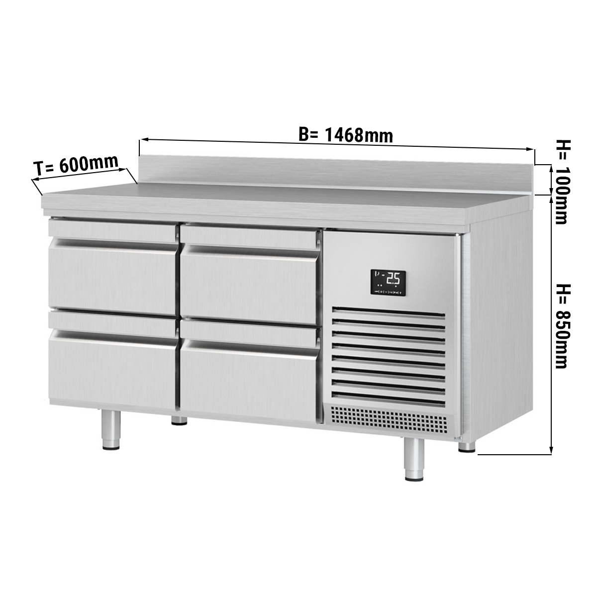 Refrigerated table - with 4 drawers 1/2