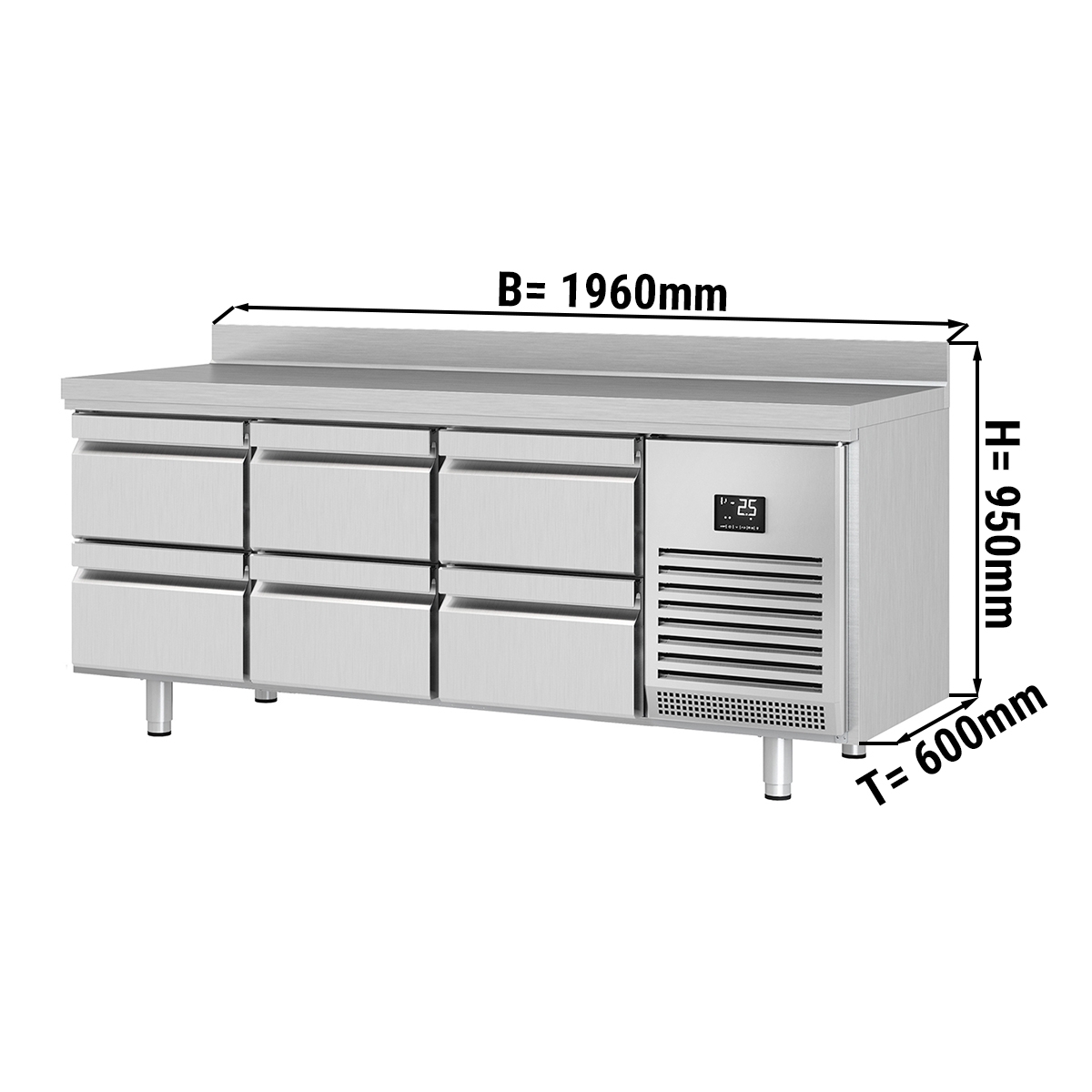 Refrigerated table - with 6 drawers 1/2