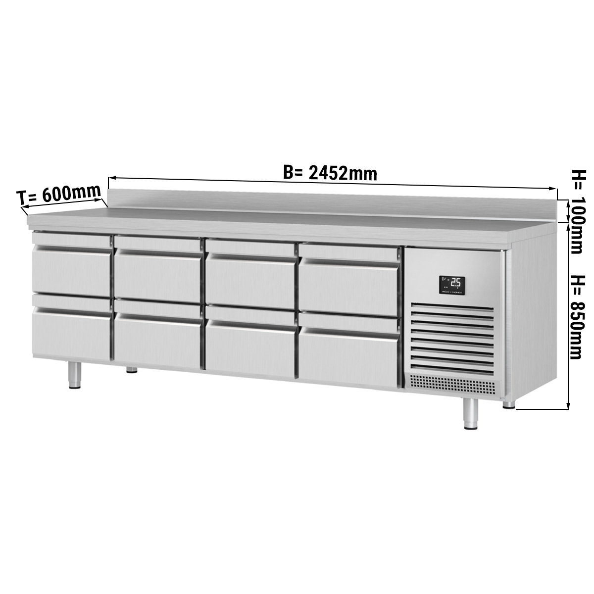 Refrigerated table - with 8 drawers 1/2