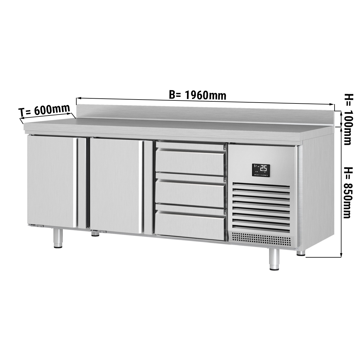 Kühltisch - mit 2 Türen & 3 Schubladen 1/3