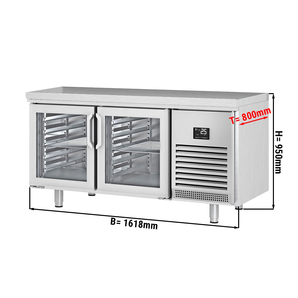 Refrigerated table (EN) - with 2 glass doors