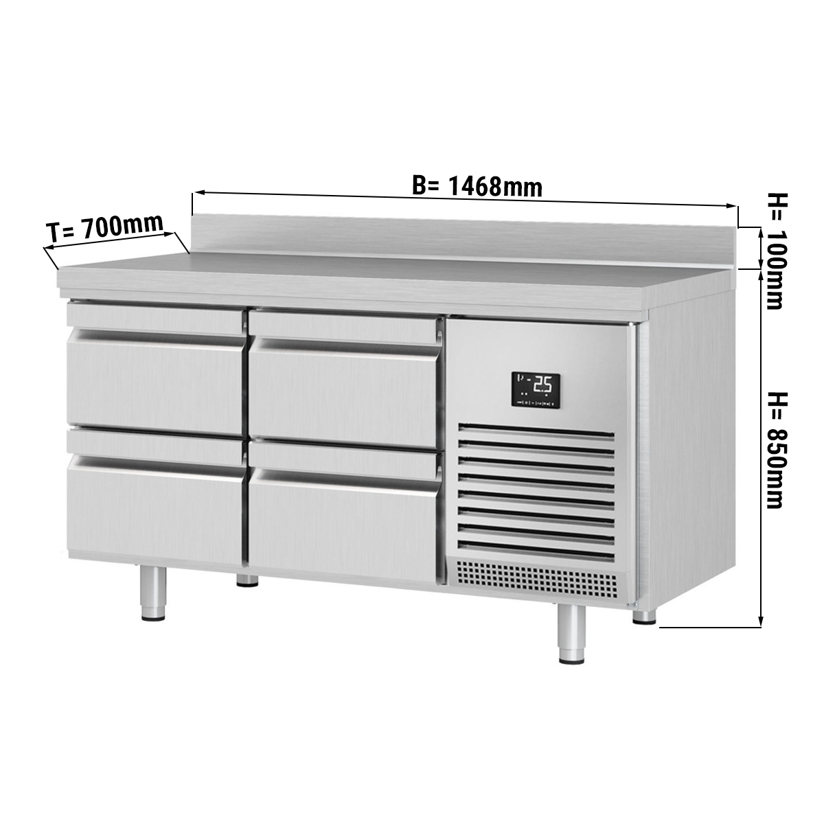 Refrigerated table (GN) - with 4 drawers 1/2