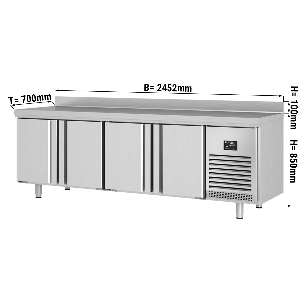 Refrigerated table (GN) - with 4 doors