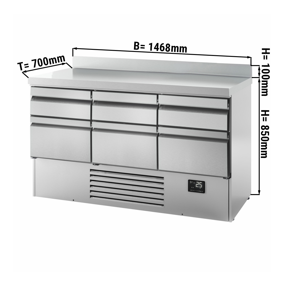 Refrigerated table (GN 1/1) - with 6 drawers