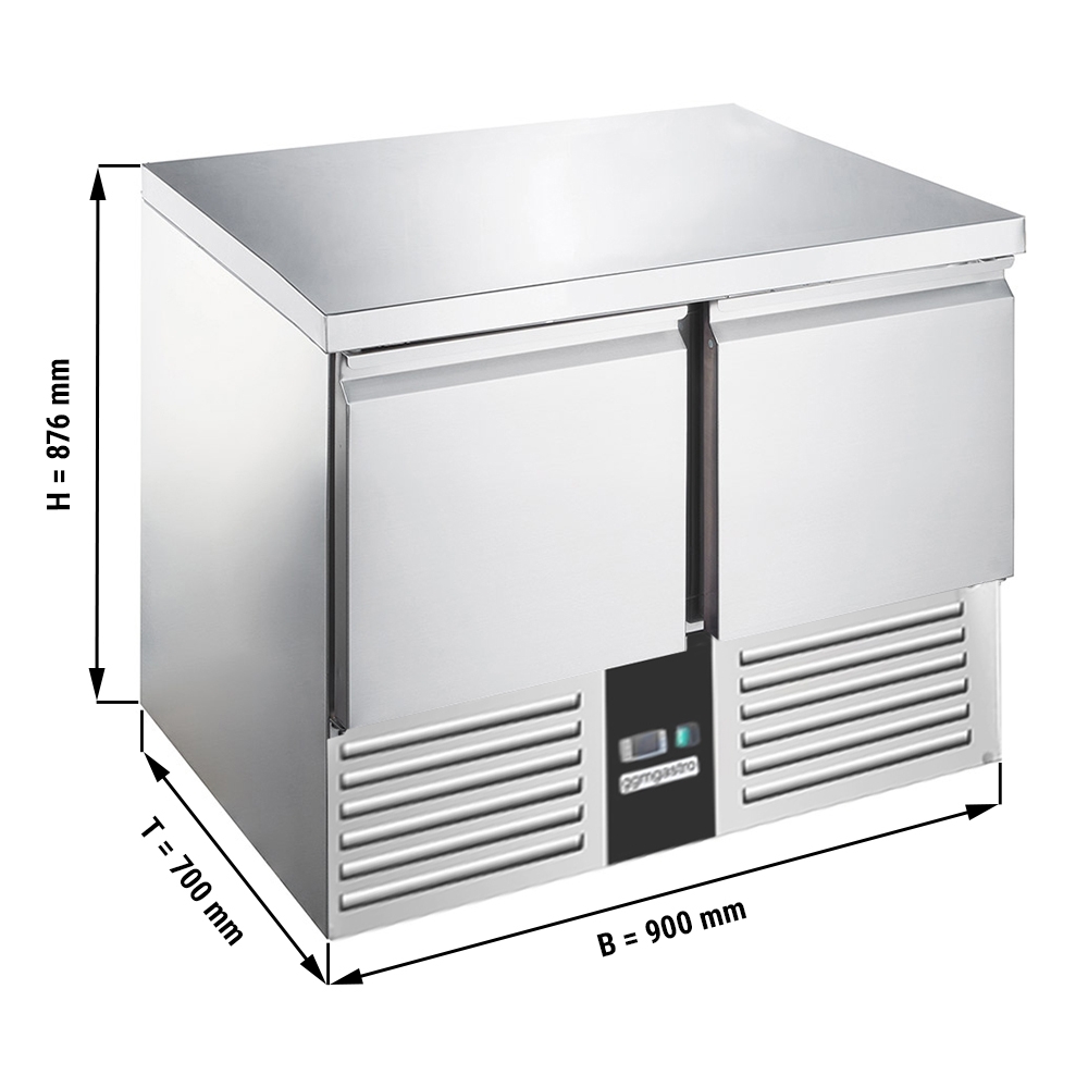 Saladette / Kühltisch PREMIUM - 0,9 x 0,7 m - mit 2 Türen