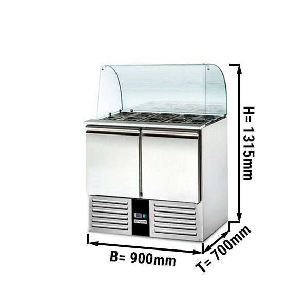 Saladette PREMIUM - 0,9 x 0,7 - mit 2 Türen
